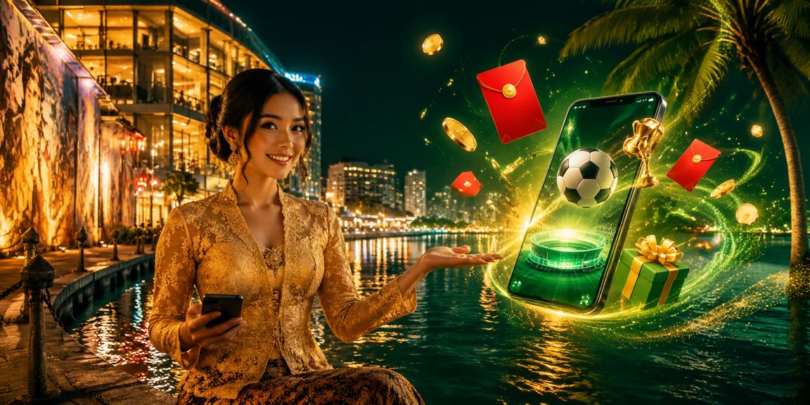 Wanita berbaju kebaya di Pulau Pinang menerima bonus amplop merah sempena perayaan