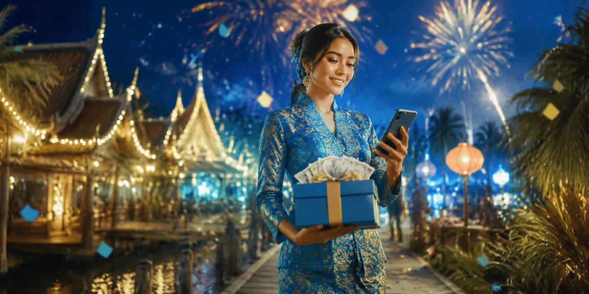 Wanita berbaju kurung di Sarawak menggunakan aplikasi kasino mudah alih dengan selamat